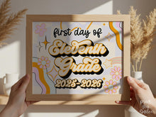PRINTABLE First Day Of 11th Grade Sign Retro Eleventh Grade  Back To School Sign, 1st Day Photo Prop