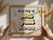 PRINTABLE First Day Of Sixth Grade Sign Retro 6th Grade Back To School Sign, 1st Day Photo Prop
