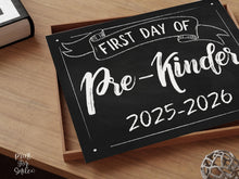 First Day Of Pre K Sign PRINTABLE PreK Chalkboard, School Sign, Photo Prop, Instant Download