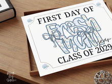 First Day Of Freshman Year Sign Modern Grandmillennial 9th Grade Whimsical School Sign Photo Prop Cute Coquette Floral Watercolor PRINTABLE