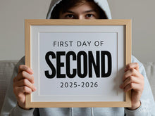 Bold First Day Of Second Grade Sign PRINTABLE 2nd Grade Minimalist Back To School Sign, Photo Prop Simple, Modern Clean Classic