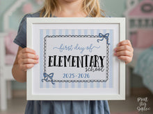 Coquette First Day Of Elementary School Sign PRINTABLE Back To School Sign, Photo Prop, Cute Bow, Whimsical, Elegant Sign Lace