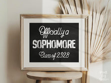 First Day Of Sophomore Year Class Of 2028 Sign, 10th Grade Sign, PRINTABLE Chalkboard, Officially A Sophomore High School Sign Modern Rustic