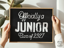 First Day Of Junior Year Sign Class Of 2027, Chalkboard 11th Grade Sign, PRINTABLE Officially A Junior, High School Sign Modern Rustic