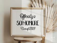 First Day Of Sophomore Year Sign PRINTABLE Class Of 2028, Officially A Sophomore, 10th Grade Sign, High School Sign, Modern