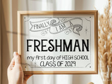 First Day Of Freshman Year Sign Class Of 2029 9th Grade Sign PRINTABLE Back To School, High School Sign, Modern, Whimsical