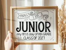 First Day Of Junior Year Sign Class Of 2027 11th Grade Sign PRINTABLE Back To School, High School Sign, Modern, Whimsical