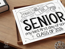 First Day Of Senior Year Sign Class Of 2026 Last First Day 12th Grade PRINTABLE Back To School, High School Sign, Modern, Whimsical
