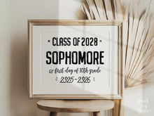 PRINTABLE First Day Of Sophomore Year Sign, 10th Grade School Sign, Class Of 2028, High School Sign, Modern