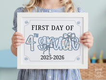 First Day Of Fourth Grade Sign 4th Modern Grandmillennial Cute Whimsical Elegant School Sign Photo Prop Coquette Floral Watercolor PRINTABLE