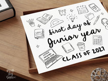 First Day of Junior Year Sign PRINTABLE, Cute Back to School Sign, Hand Drawn Illustrated Whimsical Modern Photo Prop, 11th Grade JPG