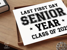 First Day Of Senior Year Sign Boy PRINTABLE Sports Style Last First Day High School Sign, Bold Simple Minimalist Modern