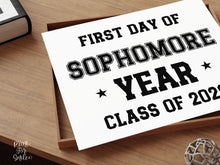 First Day Of Sophomore Year Sign Boy PRINTABLE Sports Style, High School Sign, Bold Simple Minimalist Modern