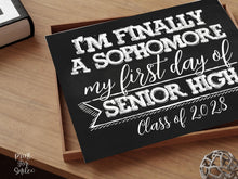 First Day Of Senior High Sophomore Year Sign, 10th Grade Sign, PRINTABLE Tenth Grade, Class Of 2028 Chalkboard