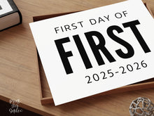 Bold First Day Of First Grade Sign PRINTABLE 1st Grade Minimalist Back To School Sign, Photo Prop Simple, Clean Classic Modern