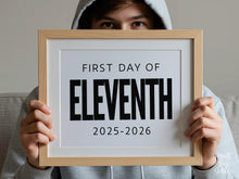 Bold First Day Of Eleventh Grade Sign PRINTABLE 11th Grade Minimalist Back To School Sign, Photo Prop Simple, Clean Classic Modern