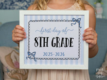 Coquette First Day Of 8th Grade Sign PRINTABLE, Eighth Grade Back To School Sign, Photo Prop, Instant Download, Elegant Whimsical Lace