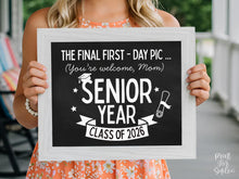 Last First Day Of High School Sign Senior Year Sign PRINTABLE 12th Grade Sign Class Of 2026 Chalkboard Photo Prop Bold Simple Modern For Mom