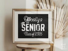 First Day Of Senior Year Sign Class Of 2026, 12th Grade Sign PRINTABLE, Officially A Senior Chalkboard High School Sign Photo Prop Modern