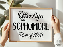 First Day Of Sophomore Year Sign PRINTABLE Class Of 2028, Officially A Sophomore, 10th Grade Sign, High School Sign, Modern