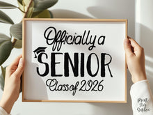 First Day Of Senior Year Sign PRINTABLE Class Of 2026, 12th Grade Sign, Officially A Senior, High School Sign, Modern