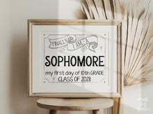 First Day Of Sophomore Year Sign Class Of 2028 10th Grade Sign PRINTABLE Back To School, High School Sign, Modern, Whimsical