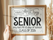 First Day Of Senior Year Sign Class Of 2026 Last First Day 12th Grade PRINTABLE Back To School, High School Sign, Modern, Whimsical