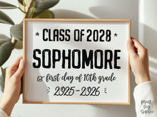 PRINTABLE First Day Of Sophomore Year Sign, 10th Grade School Sign, Class Of 2028, High School Sign, Modern