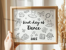 First Day of Dance Sign PRINTABLE, Cute Back to School Sign, Hand Drawn Illustrated Whimsical Modern Photo Prop, Instant Download JPG