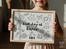 First Day of Dance Sign PRINTABLE, Cute Back to School Sign, Hand Drawn Illustrated Whimsical Modern Photo Prop, Instant Download JPG