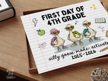 First Day Of Fourth Grade Sign PRINTABLE, 4th Grade Funny Silly Goose, Back To School Sign, Photo Prop, Instant Download, 2025-2026