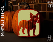 French Bulldog Pumpkin Carving Stencil Set, Dog Stencil, Printable Halloween Pattern, Template, Jack O' Lantern, Instant Download