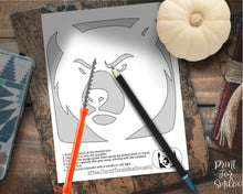 Bear Face Pumpkin Carving Stencil Template Halloween PRINTABLE