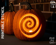Abstract Spiral Pumpkin Carving Stencil Template Pattern Halloween PRINTABLE
