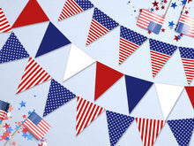 Patriotic Banner PRINTABLE Patriotic Bunting Red White And Blue - 3 Styles