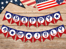 Fourth Of July Banner PRINTABLE Patriotic