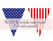 Patriotic Banner PRINTABLE Patriotic Bunting Red White And Blue - 3 Styles