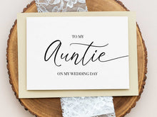To My Aunt On My Wedding Day Card To My Auntie Card PRINTABLE - 2 Cards