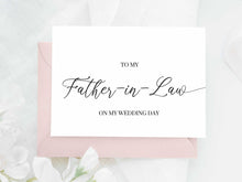 To My Father In Law On My Wedding Day Card PRINTABLE