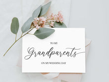 To My Grandparents On My Wedding Day Card PRINTABLE