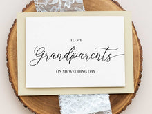 To My Grandparents On My Wedding Day Card PRINTABLE