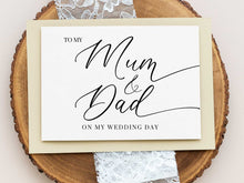 To My Mum And Dad On My Wedding Day Card PRINTABLE