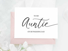 To My Aunt On My Wedding Day Card To My Auntie Card PRINTABLE - 2 Cards