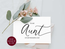 To My Aunt On My Wedding Day Card To My Auntie Card PRINTABLE - 2 Cards