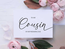 To My Cousin On My Wedding Day Card PRINTABLE