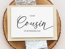 To My Cousin On My Wedding Day Card PRINTABLE
