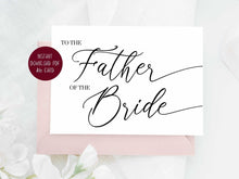 To The Father Of The Bride Card PRINTABLE