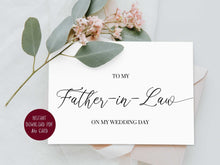To My Father In Law On My Wedding Day Card PRINTABLE