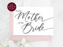 To The Mother Of The Bride Wedding Day Card PRINTABLE