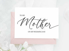 To My Mother On My Wedding Day Card PRINTABLE